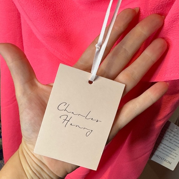 Charles Henry Strapless Hot Pink Dress - Picture 5 of 7